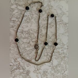 49” French Necklace with Black Beads
